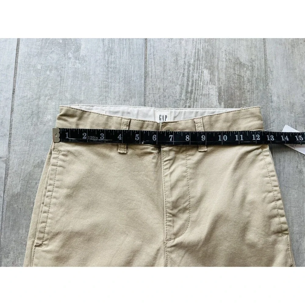 Gap Kids Boys Flat Front Khaki Tan Uniform Chino Cotton Shorts NEW 8 Regular